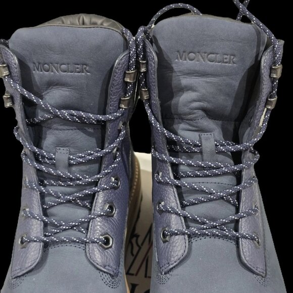 $875- Moncler Peka Men's Navy Padded Collar Round Toe Lace Up Hiking Boots-44/11 - Picture 2 of 11